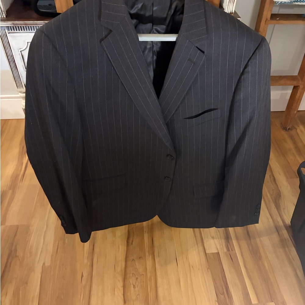 Men's Black Pinstripe Blazer nice shape 48S CEZAR DEL PRADO